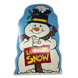 Frosty The Snowman Let It Snow Christmas Yard Art Sign Impact Plastics VTG 1998